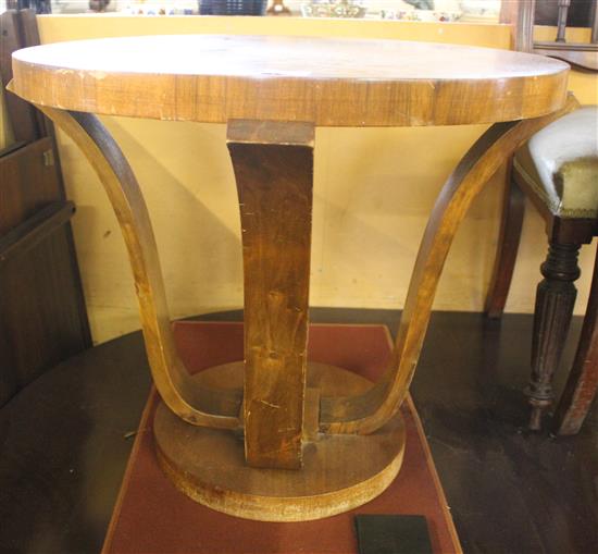 Circular walnut Art Deco table